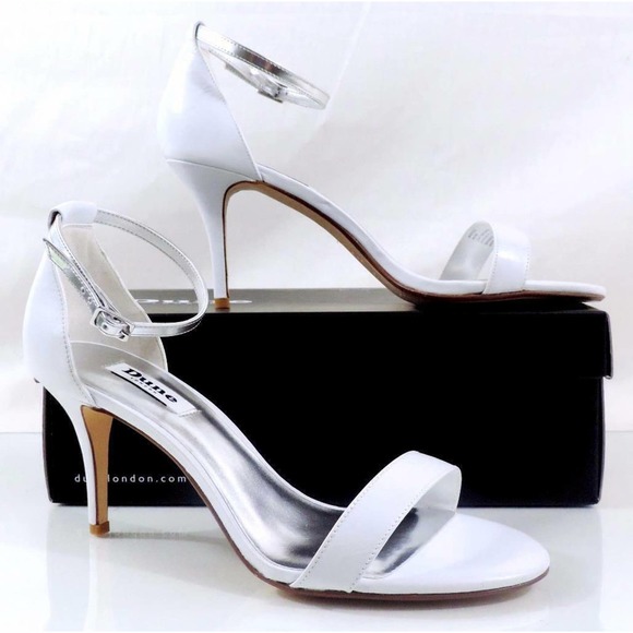 Dune London Marissa Dress Ankle Strap Heels Sandals Leather White Size 9 - Picture 5 of 9